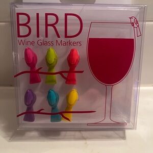 Cost Plus World Market Bird Wine Glass Markers - Multicolor Set
